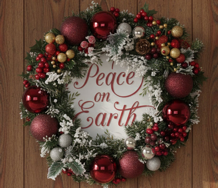 "Peace On Earth" Elegant Holiday Wreath